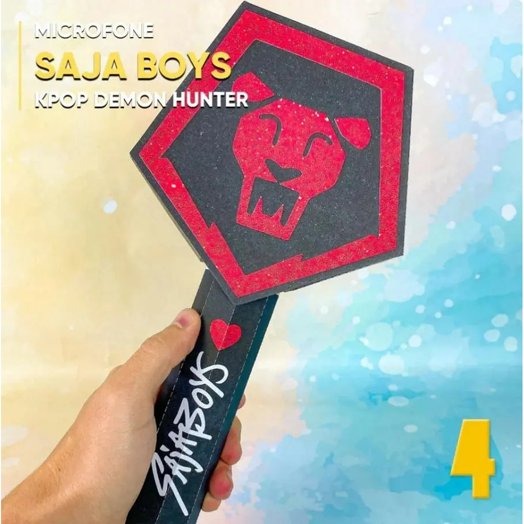 Arquivo de Corte Low Poly Microfone Guerreiras do K-Pop/Saja Boys 1