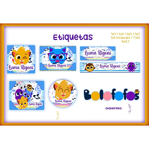 Archivo de corte de etiquetas escolares de Bolofofos