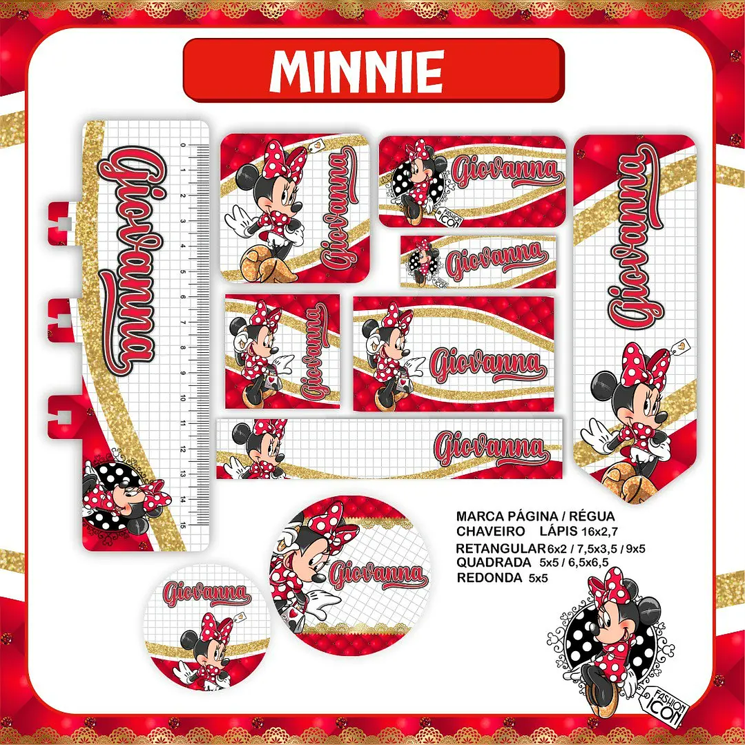 Archivo de corte de etiquetas escolares de Minnie Mouse 1