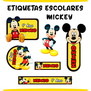 Archivo de corte de etiquetas escolares de Mickey Mouse