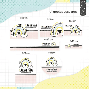 Arquivo de Corte Etiqueta Escolar Minimalista menina