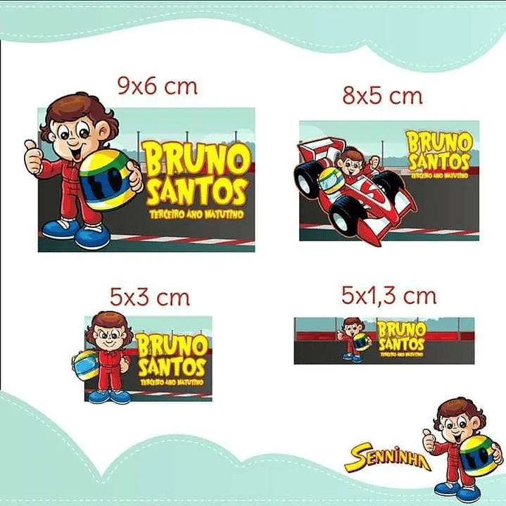 Arquivo de Corte Etiqueta Escolar Seninha 1