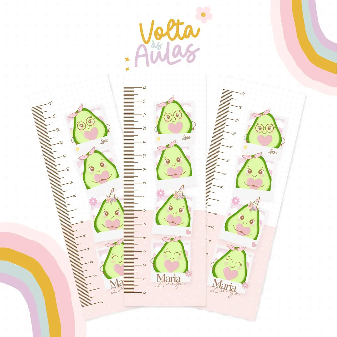 Arquivo de Corte Etiqueta Escolar Abacate 2