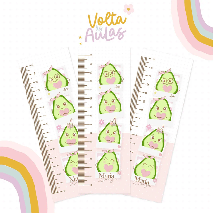 Arquivo de Corte Etiqueta Escolar Abacate 2