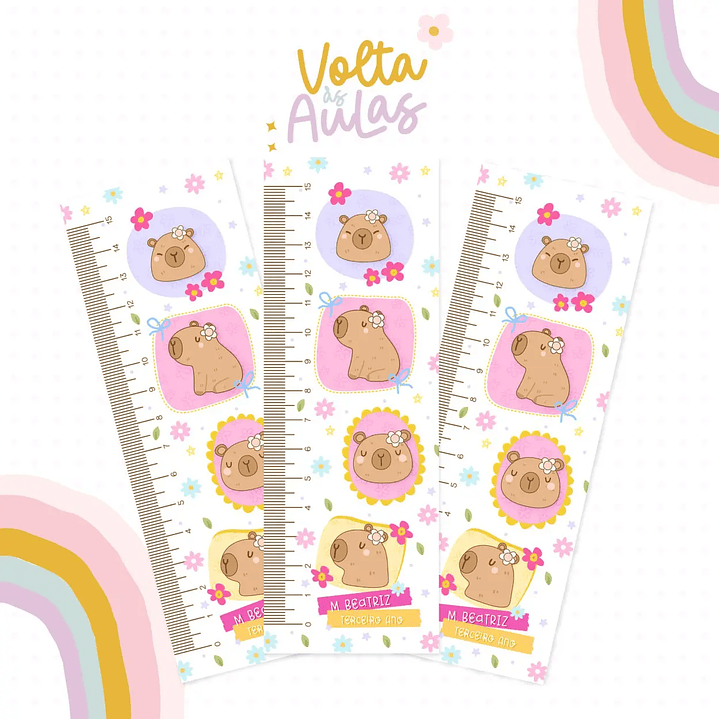 Arquivo de Corte Etiqueta Escolar Capivara 2