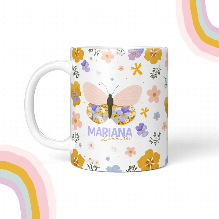 Arquivo de Corte Etiqueta Escolar Borboleta 3