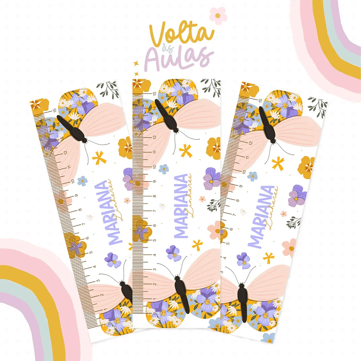 Arquivo de Corte Etiqueta Escolar Borboleta 2