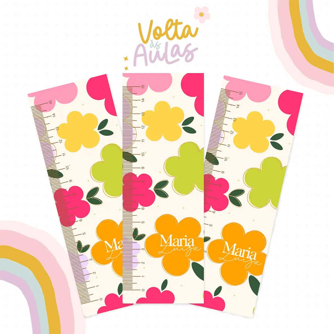 Arquivo de Corte Etiqueta Escolar Floral 2