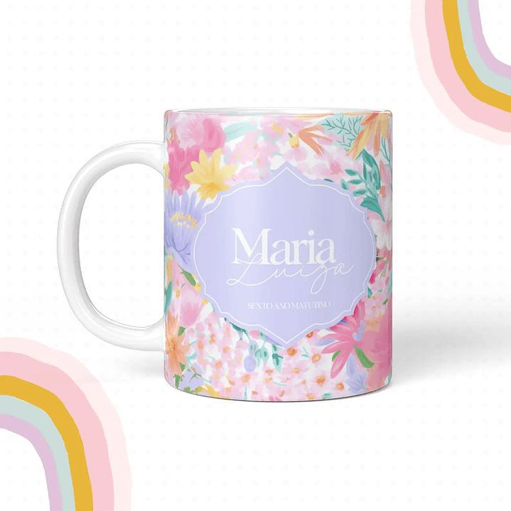 Arquivo de Corte Etiqueta Escolar Floral 3