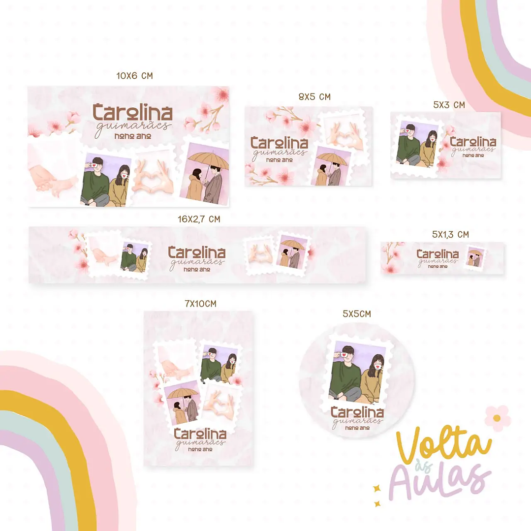 Arquivo de Corte Etiqueta Escolar Dorama 1