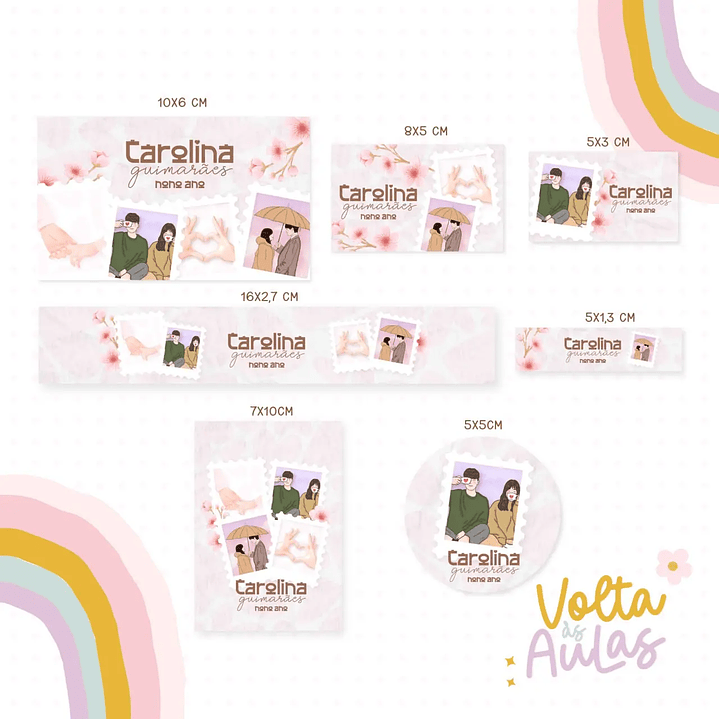 Arquivo de Corte Etiqueta Escolar Dorama 1