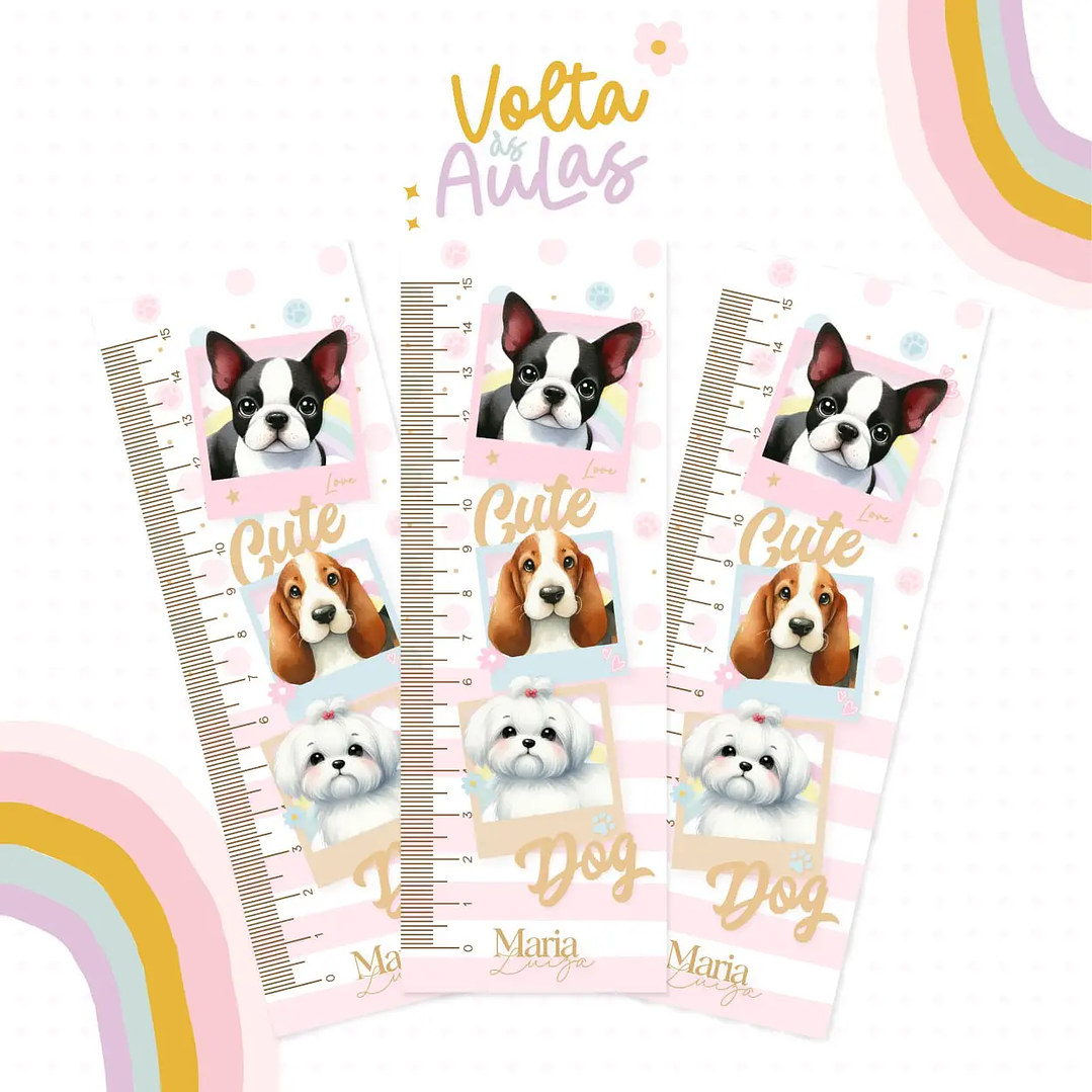 Arquivo de Corte Etiqueta Escolar Cachorrinhos 2