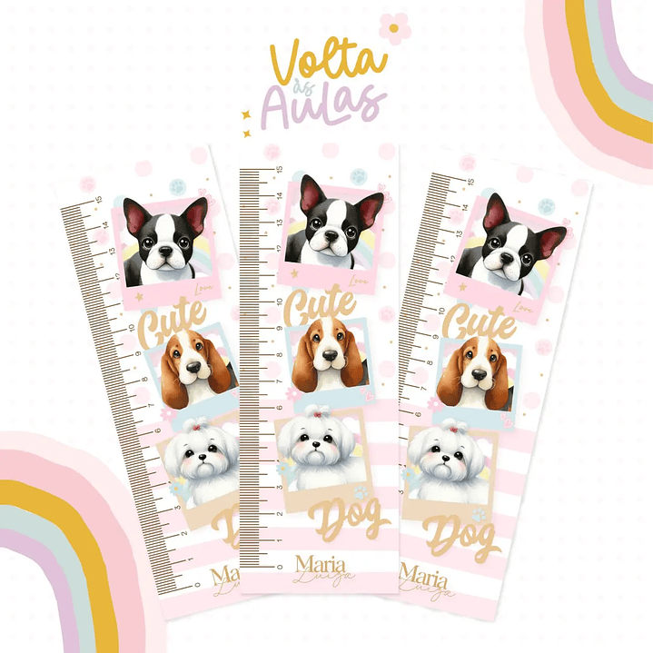 Arquivo de Corte Etiqueta Escolar Cachorrinhos 2