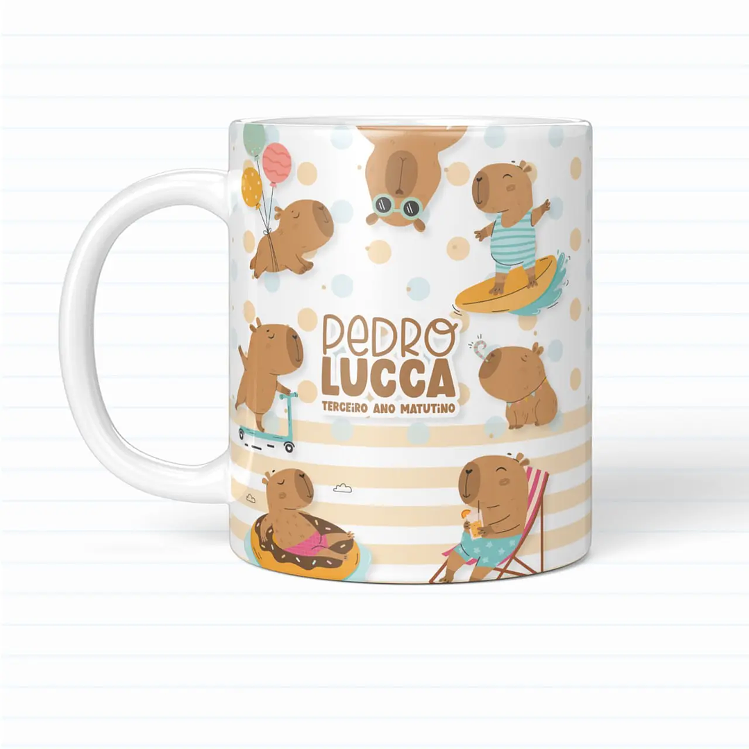 Arquivo de Corte Etiqueta Escolar Capivara 3