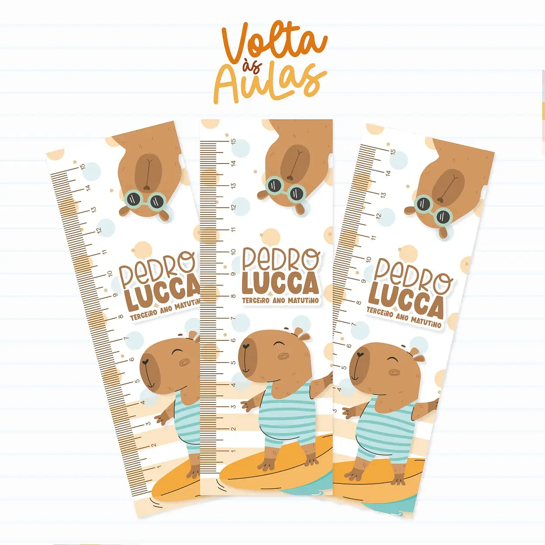 Arquivo de Corte Etiqueta Escolar Capivara 2