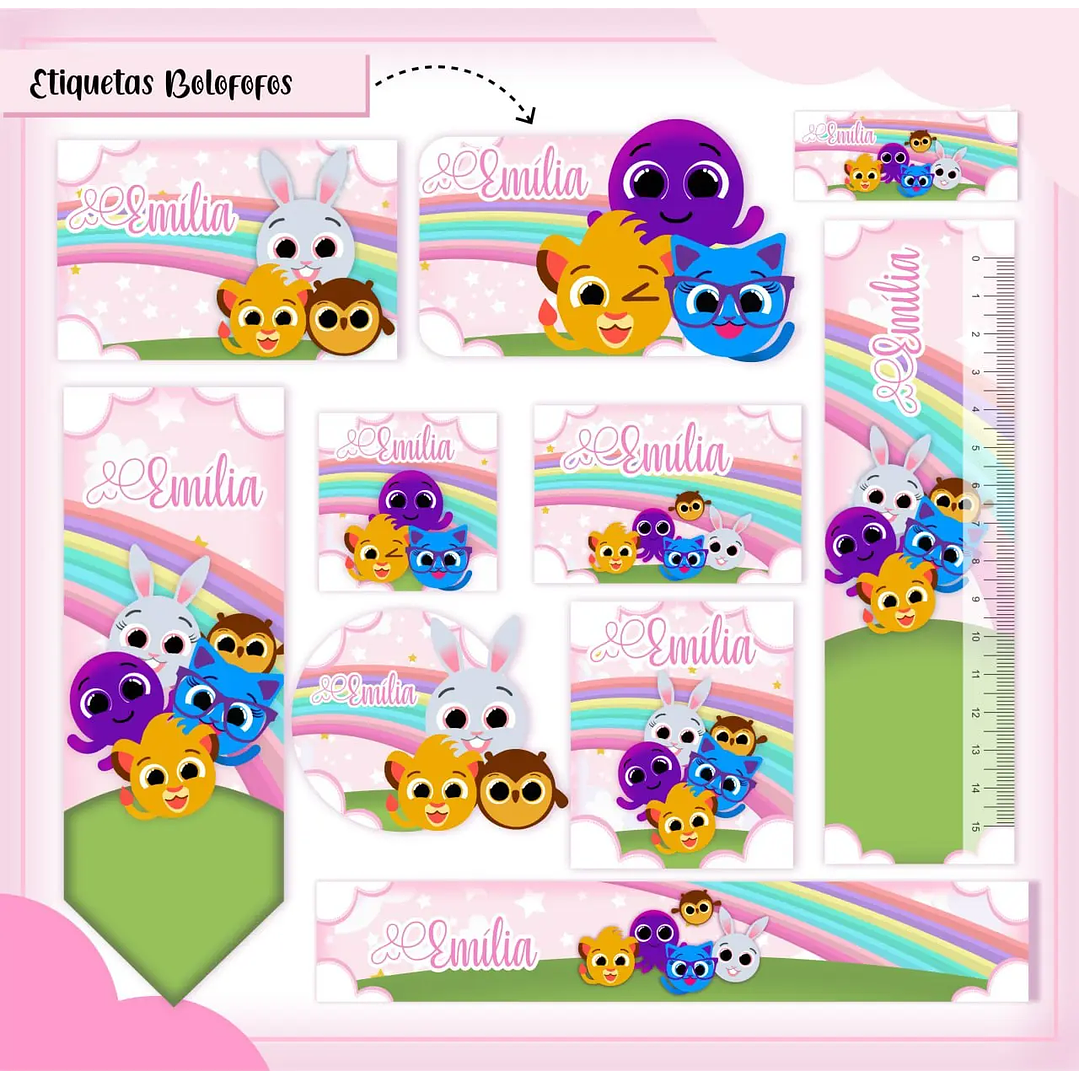Archivo de corte de etiquetas escolares de Bolofofos 1