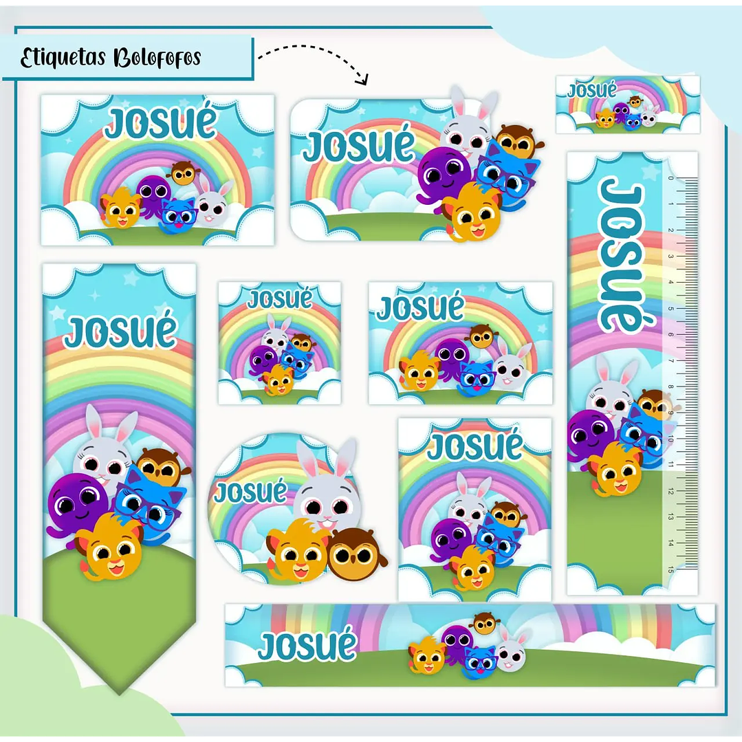 Arquivo de Corte Etiqueta Escolar Bolofofos 1