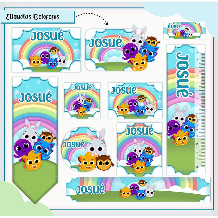 Arquivo de Corte Etiqueta Escolar Bolofofos 1