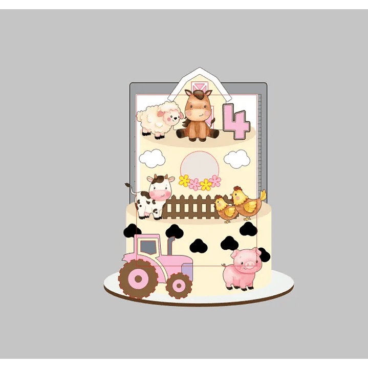 Arquivo de Corte Topo Fazendinha Menina 2