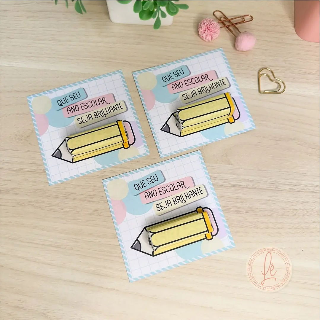 Arquivo de Corte  Cartão Volta às Aulas Para Chocolate Bis 2