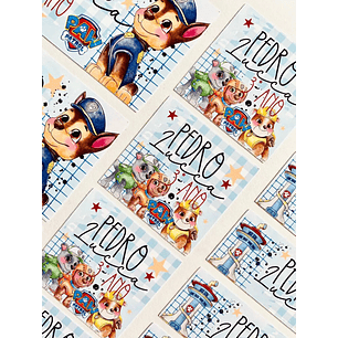 Arquivo de Corte Etiqueta Escolar Patrulha Canina