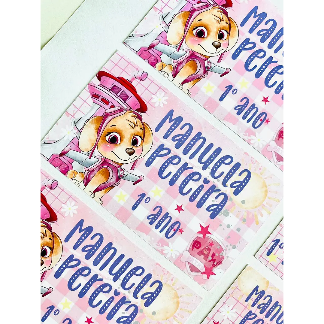 Arquivo de Corte Etiqueta Escolar Patrulha Canina 1