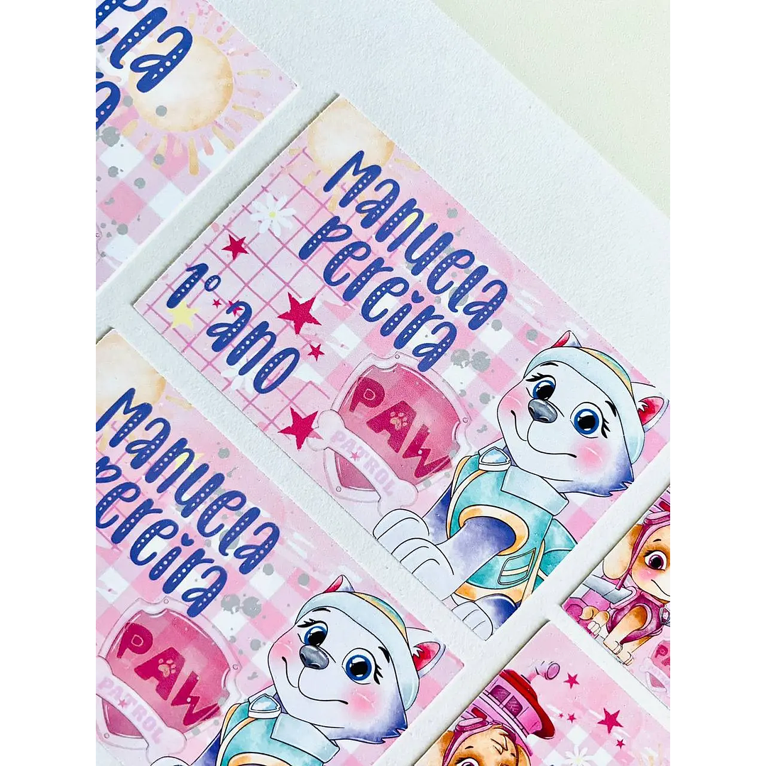 Arquivo de Corte Etiqueta Escolar Patrulha Canina 3