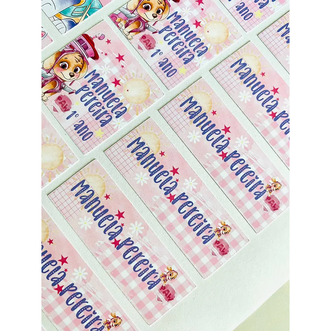 Arquivo de Corte Etiqueta Escolar Patrulha Canina 4