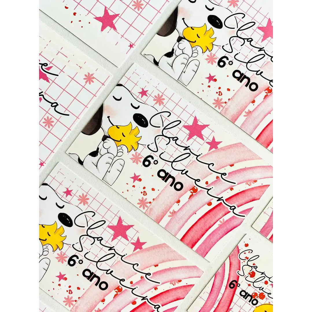 Arquivo de Corte Etiqueta Escolar Snoopy 2