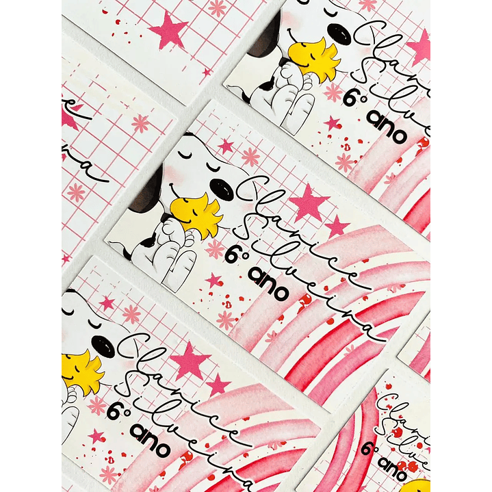 Arquivo de Corte Etiqueta Escolar Snoopy 2