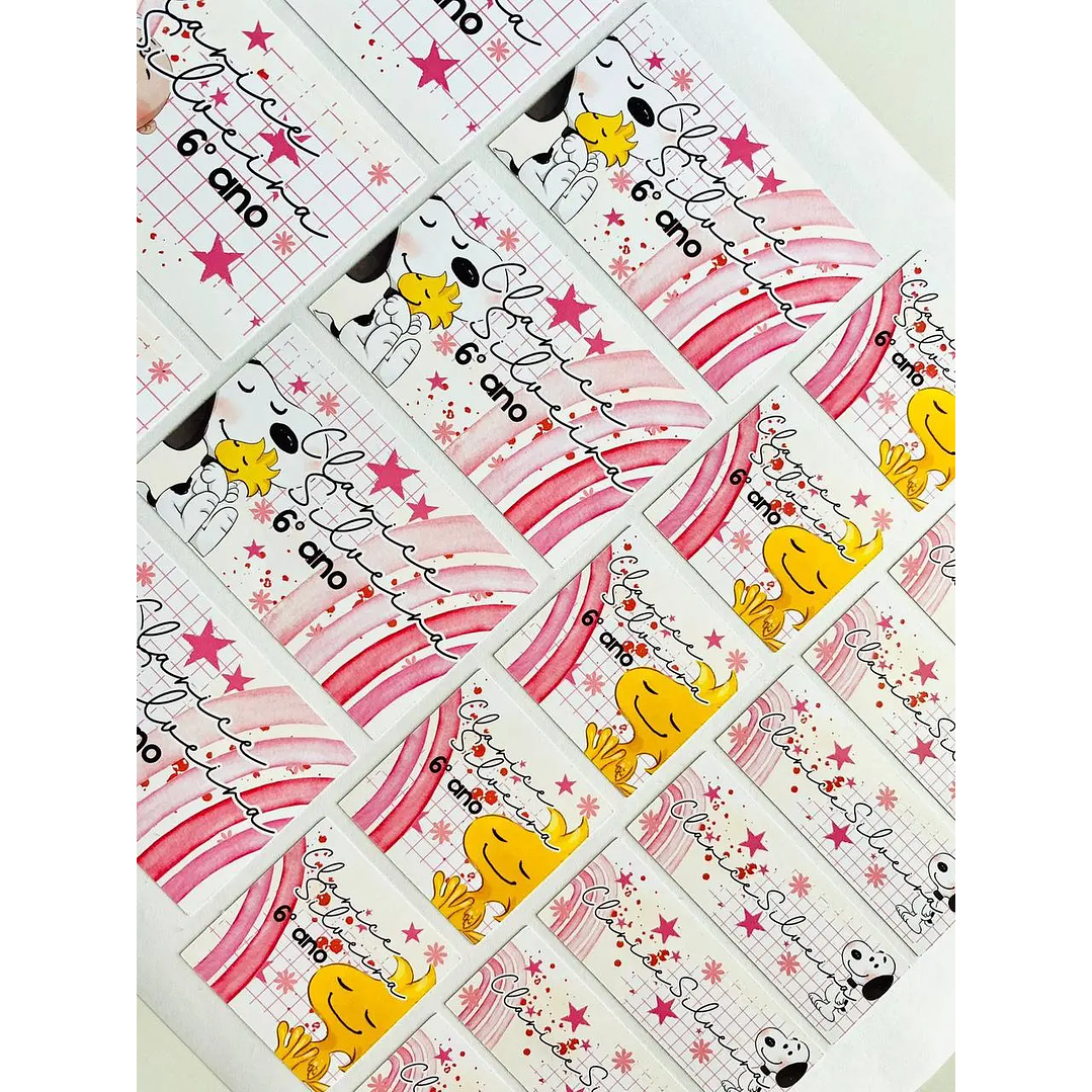 Arquivo de Corte Etiqueta Escolar Snoopy 4