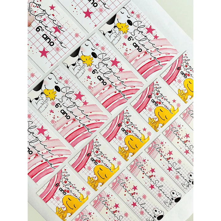 Arquivo de Corte Etiqueta Escolar Snoopy 4