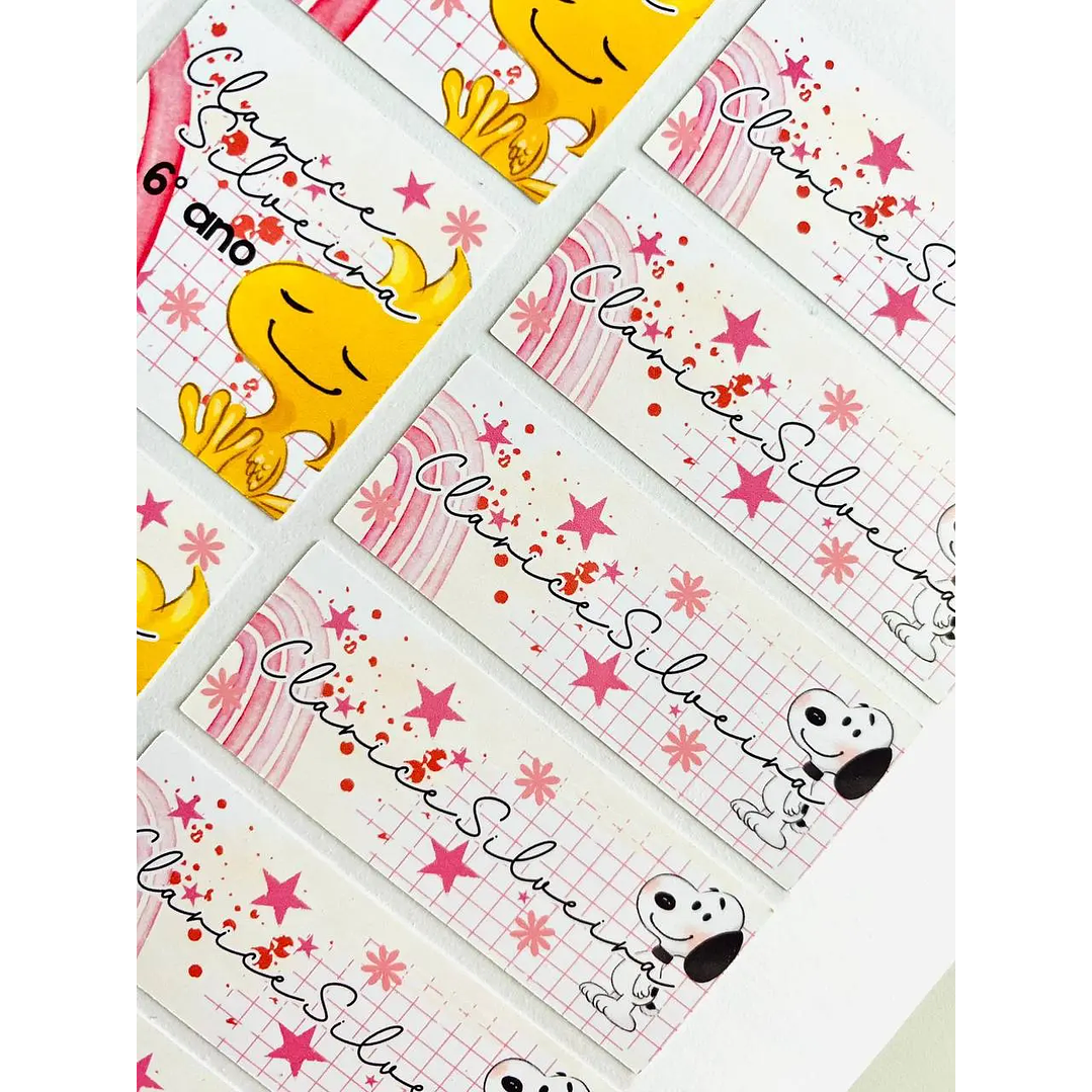 Arquivo de Corte Etiqueta Escolar Snoopy 5