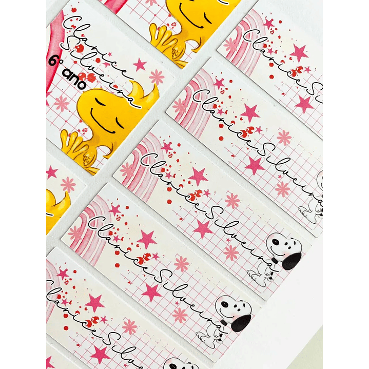 Arquivo de Corte Etiqueta Escolar Snoopy 5