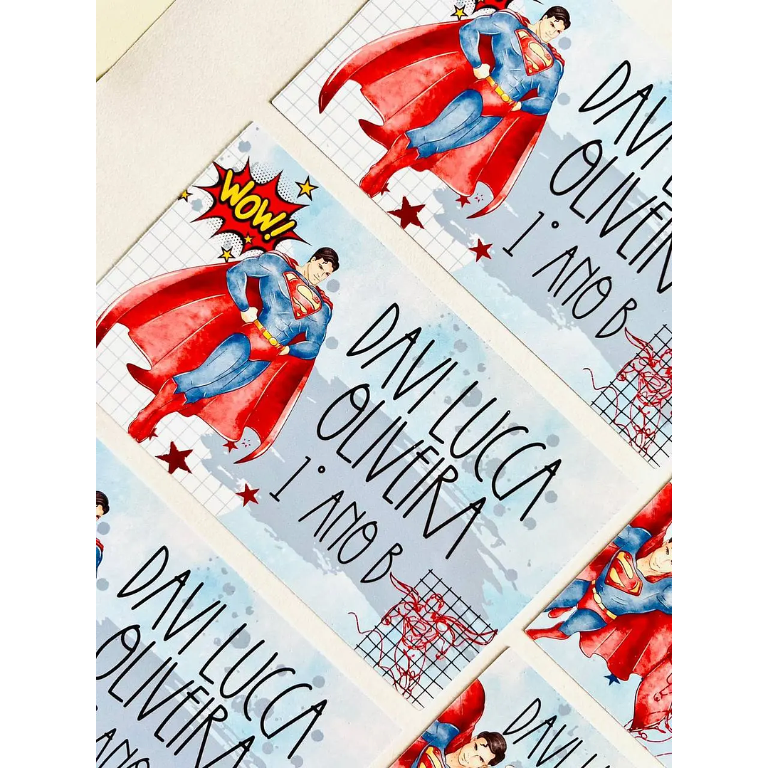 Arquivo de Corte Etiqueta Escolar Superman 1