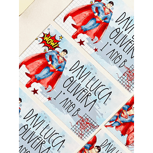 Arquivo de Corte Etiqueta Escolar Superman