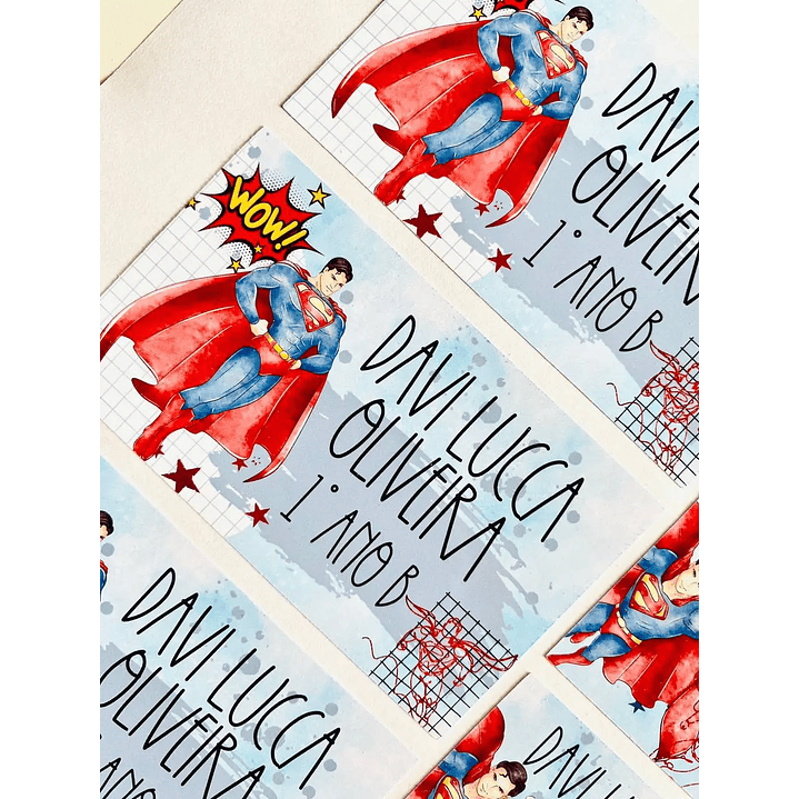 Arquivo de Corte Etiqueta Escolar Superman 1