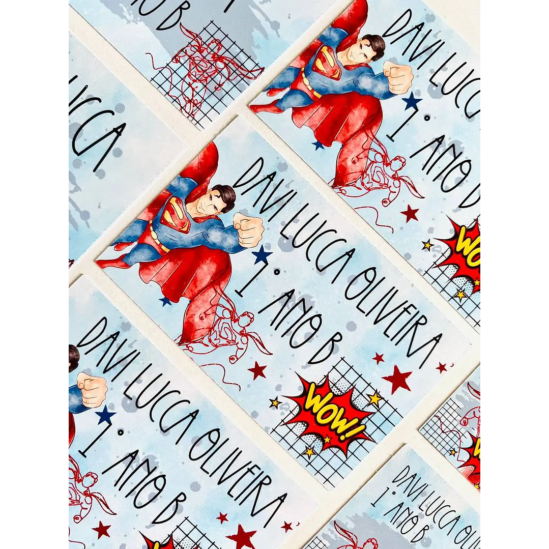 Arquivo de Corte Etiqueta Escolar Superman 2