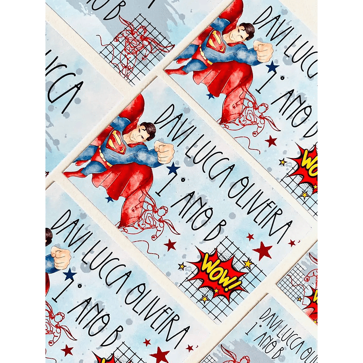 Arquivo de Corte Etiqueta Escolar Superman 2