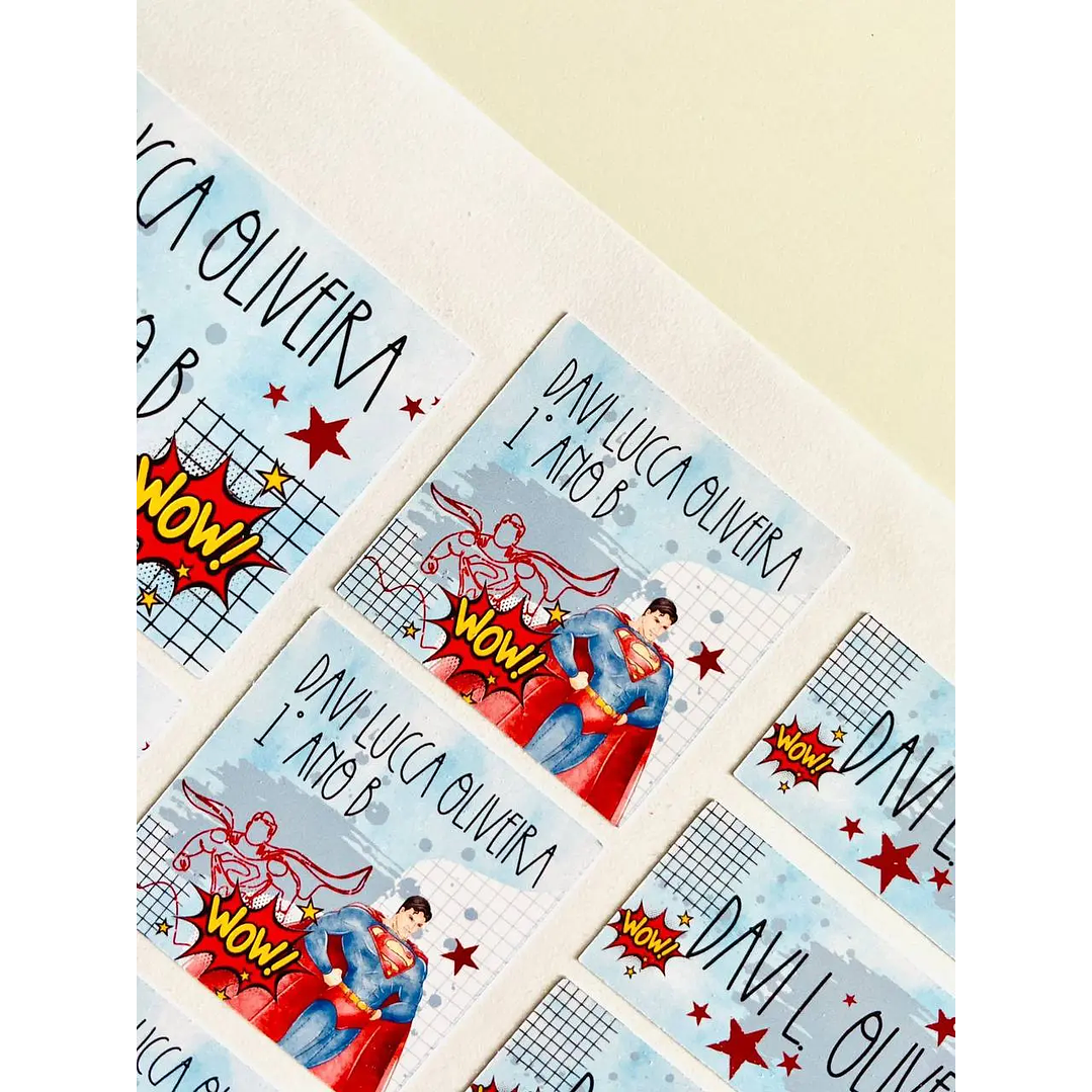Arquivo de Corte Etiqueta Escolar Superman 3