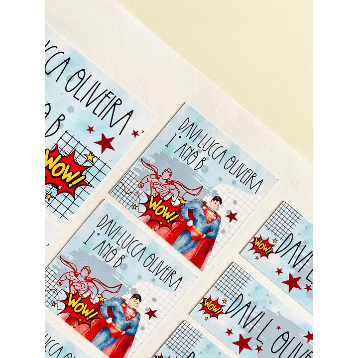 Arquivo de Corte Etiqueta Escolar Superman 3