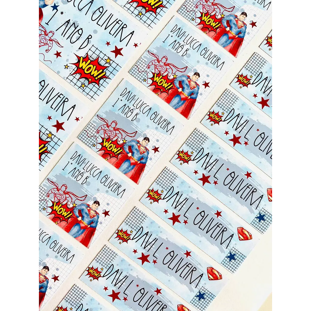 Arquivo de Corte Etiqueta Escolar Superman 4
