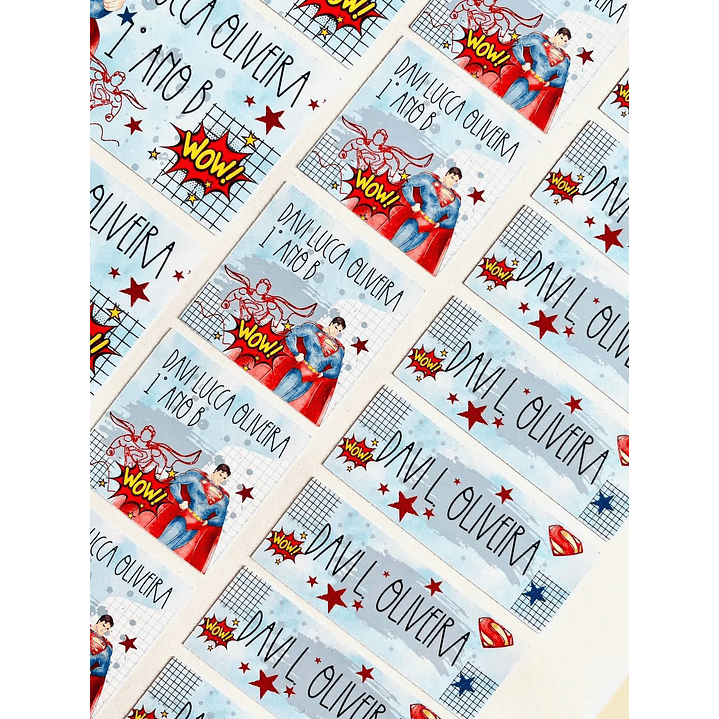 Arquivo de Corte Etiqueta Escolar Superman 4