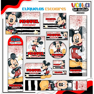 Archivo de corte de etiquetas escolares de Mickey Mouse