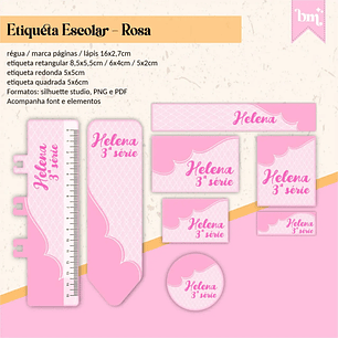 Archivo de corte de etiqueta escolar rosa