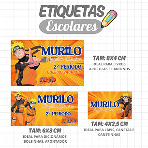 Arquivo de Corte Etiqueta Escolar Naruto