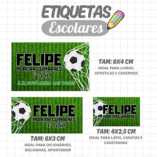 Arquivo de Corte Etiqueta Escolar Futebol