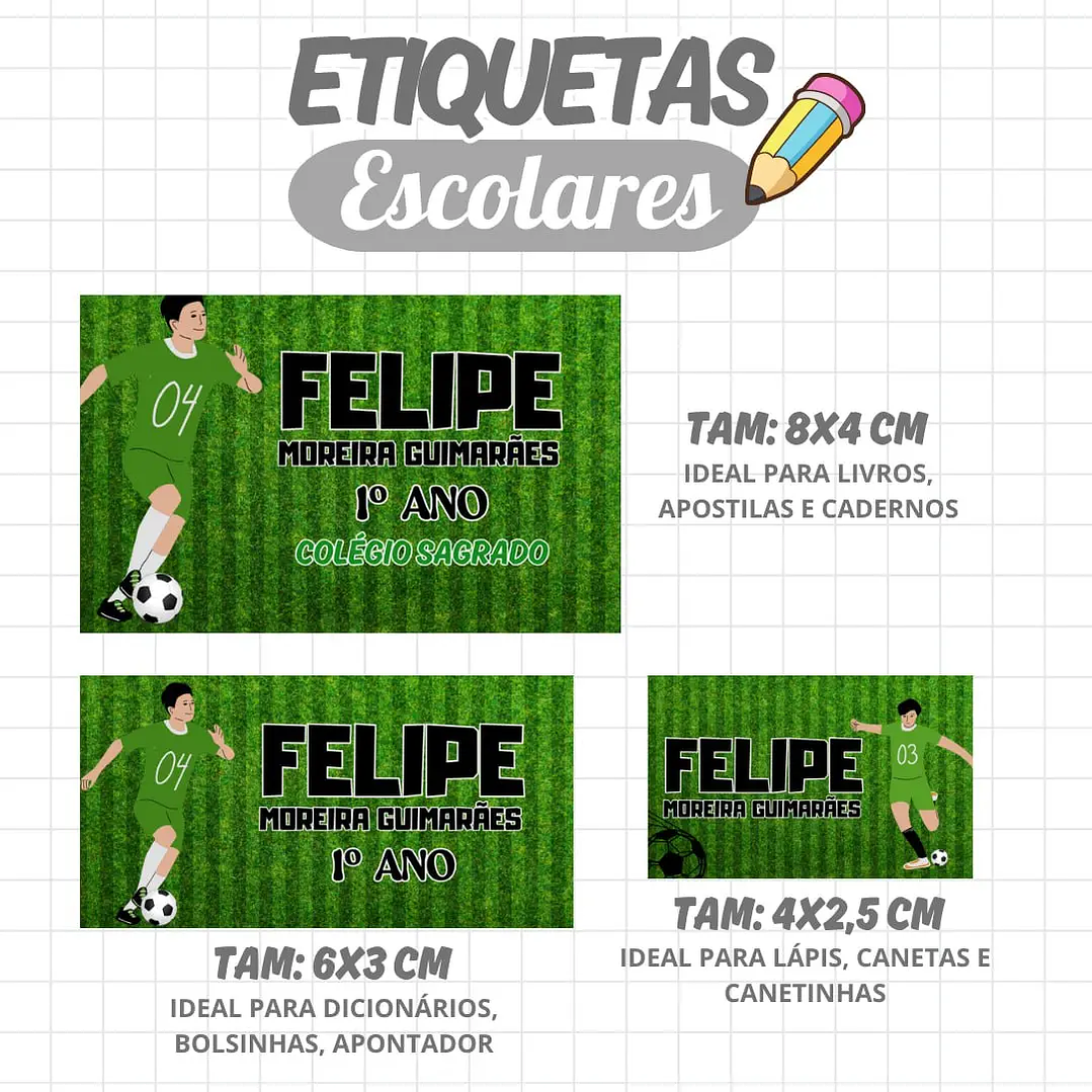 Arquivo de Corte Etiqueta Escolar Futebol 1