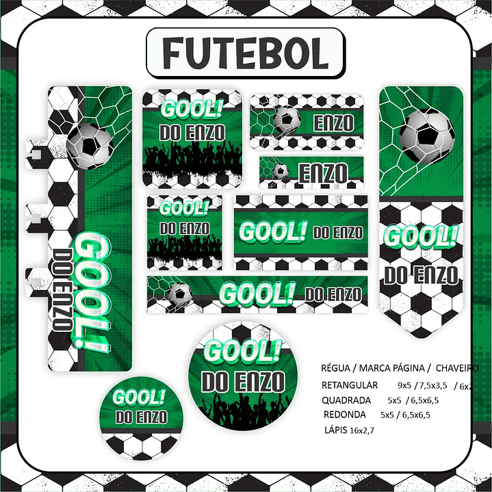Arquivo de Corte Etiqueta Escolar Futebol 1
