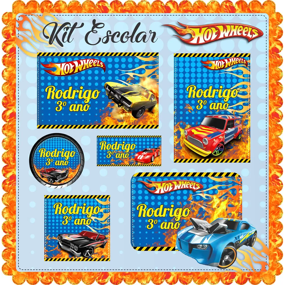 Arquivo de Corte Etiqueta Escolar Hotweells 1